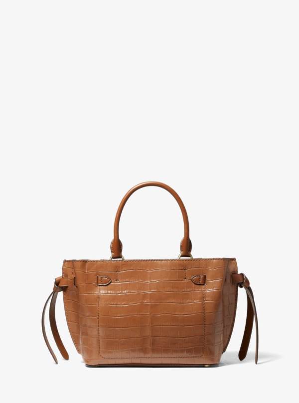 Damske Satchel Taske Michael Kors Hamilton Legacy Small Crocodile Embossed Leather Belted Hnede - Kabelky Michael Kors Akcia | HYWXR-1358